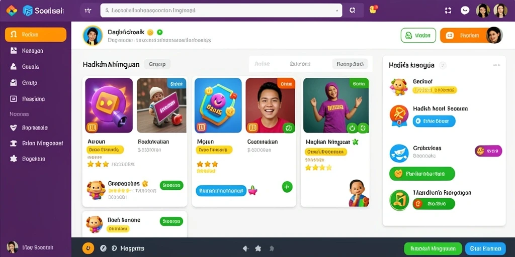 Tampilan menu utama 99RK yang colorful