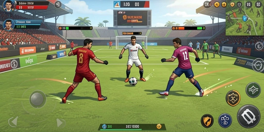 Screenshot menunjukkan aksi seru dalam permainan.