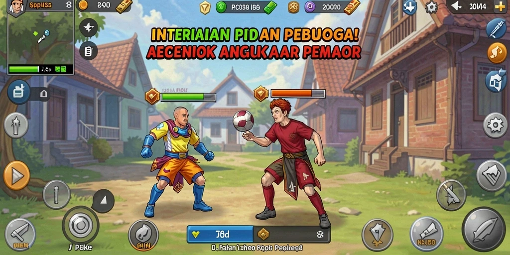 Menampilkan karakter utama dalam aksi seru.