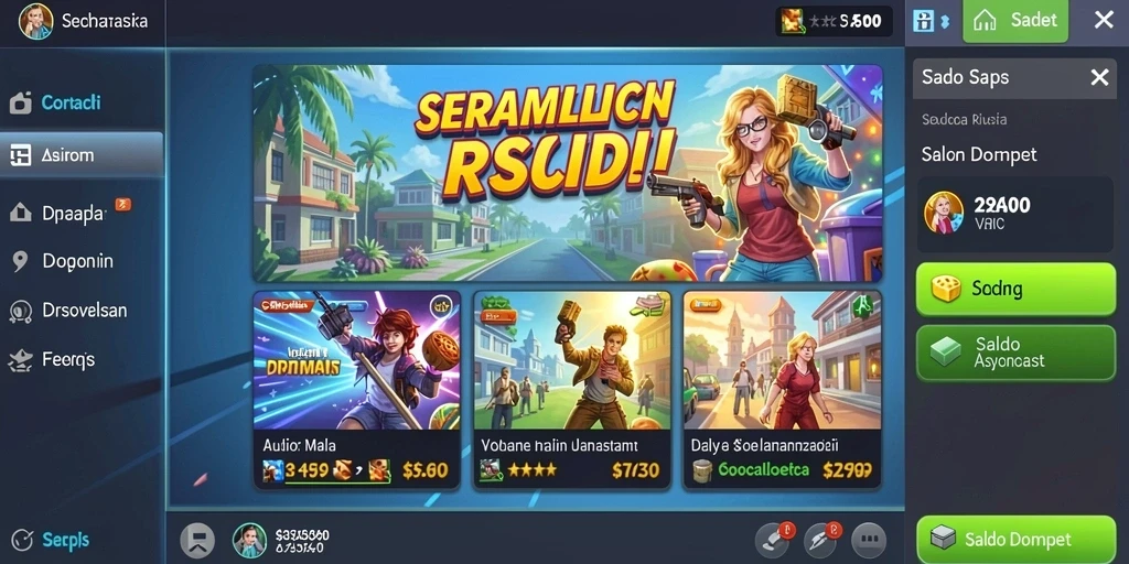 Tampilan utama aplikasi SATU77 yang menarik.